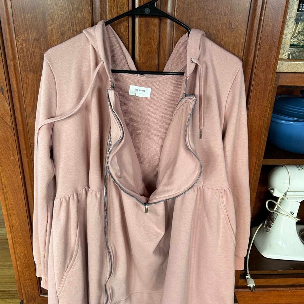 Seraphine maternity and baby wearing Hoodie - Picture 6 of 8